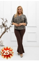 M57104 BLUZKA AMBER WZÓR ZEBRA BEŻOWO CZARNA